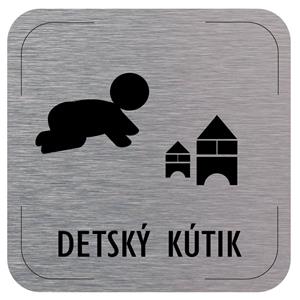 Cedulka na dveře - Dětský koutek - piktogram, hliníková tabulka, 80 x 80 mm