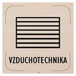 Cedulka na dveře - Vzduchotechnika - piktogram, dřevěná tabulka, 80 x 80 mm