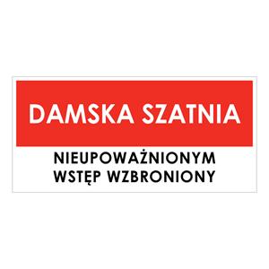 DAMSKA SZATNIA, naklejka 190x90 mm