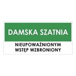 DAMSKA SZATNIA, zielony - płyta PVC 2 mm 190x90 mm