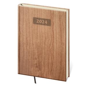 Denní diář A5 2024 Wood - světle hnědá