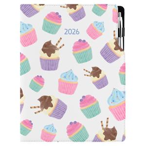 Diář DESIGN denní A4 2026 - Cupcake