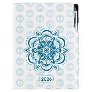 Diář DESIGN denní A4 2026 - Mandala modrá