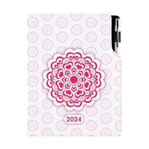 Diář DESIGN denní A5 2024 polský - Mandala červený