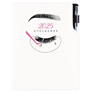 Diář DESIGN denní A5 2025 polský - KOSMETICKÝ Eyelashes