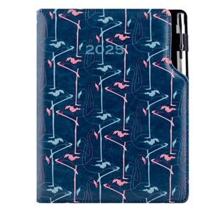 Diář DESIGN denní A5 2025 polský - modrá - Flamingo