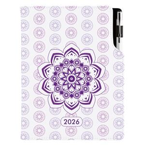 Diář DESIGN denní A5 2026 český - Mandala fialový