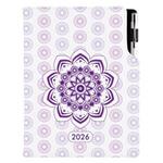 Diář DESIGN denní A5 2026 český - Mandala fialový