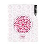 Diář DESIGN denní B6 2024 polský - Mandala červený