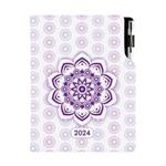 Diář DESIGN denní B6 2024 polský - Mandala fialový