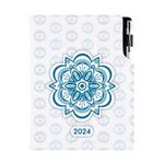 Diář DESIGN denní B6 2024 polský - Mandala modrý