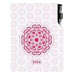 Diář DESIGN denní B6 2026 - Mandala červený