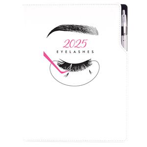 Diář DESIGN týdenní A4 2025 polský - KOSMETICKÝ Eyelashes