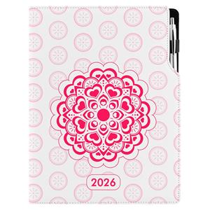 Diář DESIGN týdenní A4 2026 - Mandala červený