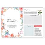 Diář týdenní B6 2026 Bylinkový diář Flowers s gumičkou