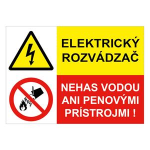 Elektrický rozvádzač-Nehas vodou, kombinácia,plast 2mm,297x210mm