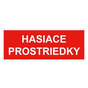 Hasiace prostriedky - bezpečnostná tabuľka, plast 2 mm 210x80 mm