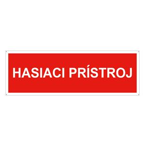 Hasiaci prístroj - bezpečnostná tabuľka, plast 2 mm s dierkami 300x75 mm