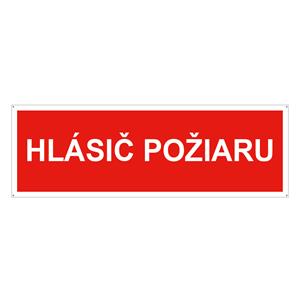 Hlásič požiaru - bezpečnostná tabuľka, plast 2 mm s dierkami 150x50 mm