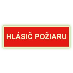 Hlásič požiaru - fotoluminiscenčná tabuľka, plast 1 mm 300x75 mm