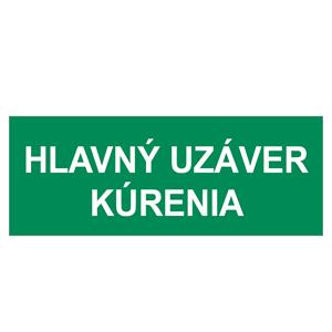 Hlavný uzáver kúrenia, samolepka 210x80mm