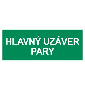 Hlavný uzáver pary, samolepka 210x80mm