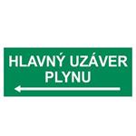 Hlavný uzáver plynu vľavo, plast 2mm 210x80mm