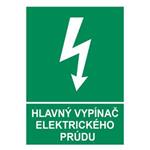 Hlavný vypínač elektrického prúdu, samolepka 210x297mm