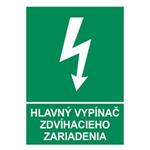 Hlavný vypínač zdvíhacieho zariadenia, plast 2mm 210x297mm