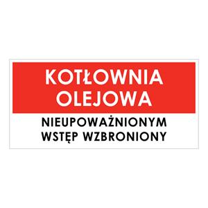 KOTŁOWNIA OLEJOWA, płyta PVC 2 mm, 190x90 mm