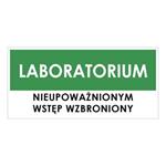 LABORATORIUM, zielony - naklejka 190x90 mm