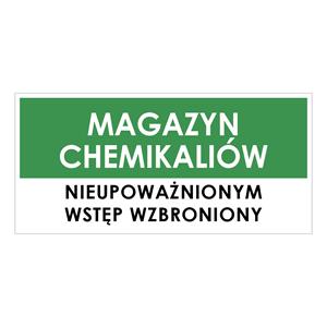 MAGAZYN CHEMIKALIÓW, zielony - płyta PVC 1 mm 190x90 mm