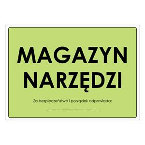 MAGAZYN NARZĘDZI, naklejka 297x210 mm