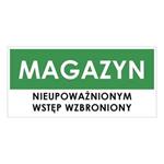 MAGAZYN, zielony - naklejka 190x90 mm