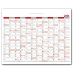 Nástěnný kalendář Plánovací mapa 2025 CZ - 100 x 80 cm - červená