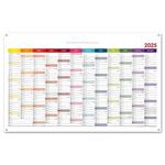 Nástěnný kalendář Plánovací mapa 2025 CZ s očky na zavěšení - 100 x 63 cm - barevná