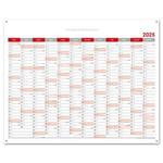 Nástěnný kalendář Plánovací mapa 2025 CZ s očky na zavěšení - 100 x 80 cm - červená