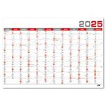 Nástěnný roční kalendář 2025 B1 - červená