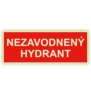 Nezavodnený hydrant - fotoluminiscenčná tabuľka, plast 1 mm 210x80 mm