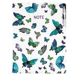 Notes DESIGN A4 tečkovaný - Motýli modří