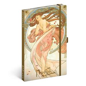 Notes - zápisník Alfons Mucha – Tanec - linkovaný