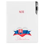 Notes - zápisník DESIGN A4 tečkovaný - bílá - Slovensko - vlajka