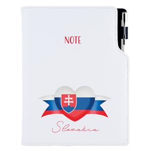 Notes - zápisník DESIGN A5 tečkovaný - bílá - Slovensko - vlajka