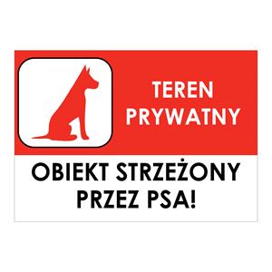 OBIEKT STRZEŻONY PRZEZ PSA, naklejka 210x148 mm