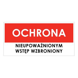 OCHRONA, płyta PVC 1 mm 190x90 mm