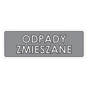 ODPADY ZMIESZANE, płyta PVC 2 mm, 290x100 mm