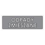 ODPADY ZMIESZANE, płyta PVC 2 mm, 290x100 mm