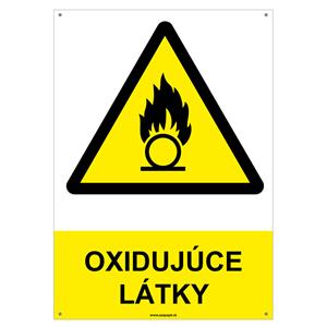 Oxidujúce látky-bezpečnostná tabuľka s dierkami, plast A4, 2mm