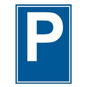 PARKING - znak BHP z dziurkami, płyta PVC A4, 2 mm