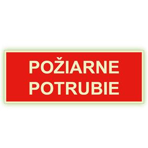 Požiarne potrubie - fotoluminiscenčná tabuľka, samolepka 210x80 mm